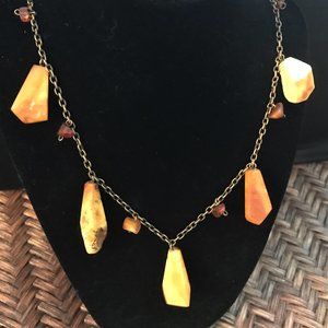 Baltic Amber Large Rough Nugget Necklace Vintage